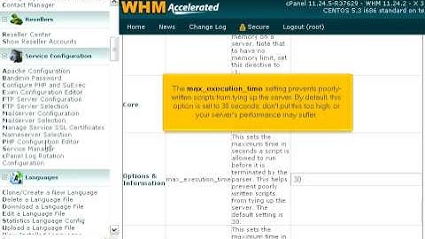 How to configure PHP from within WHM