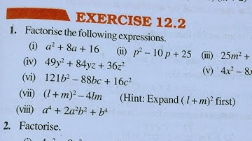 Class 8th maths l Exercise 12.2 l Chapter 12 l NCERT l Solution l Factor l How to solve factor