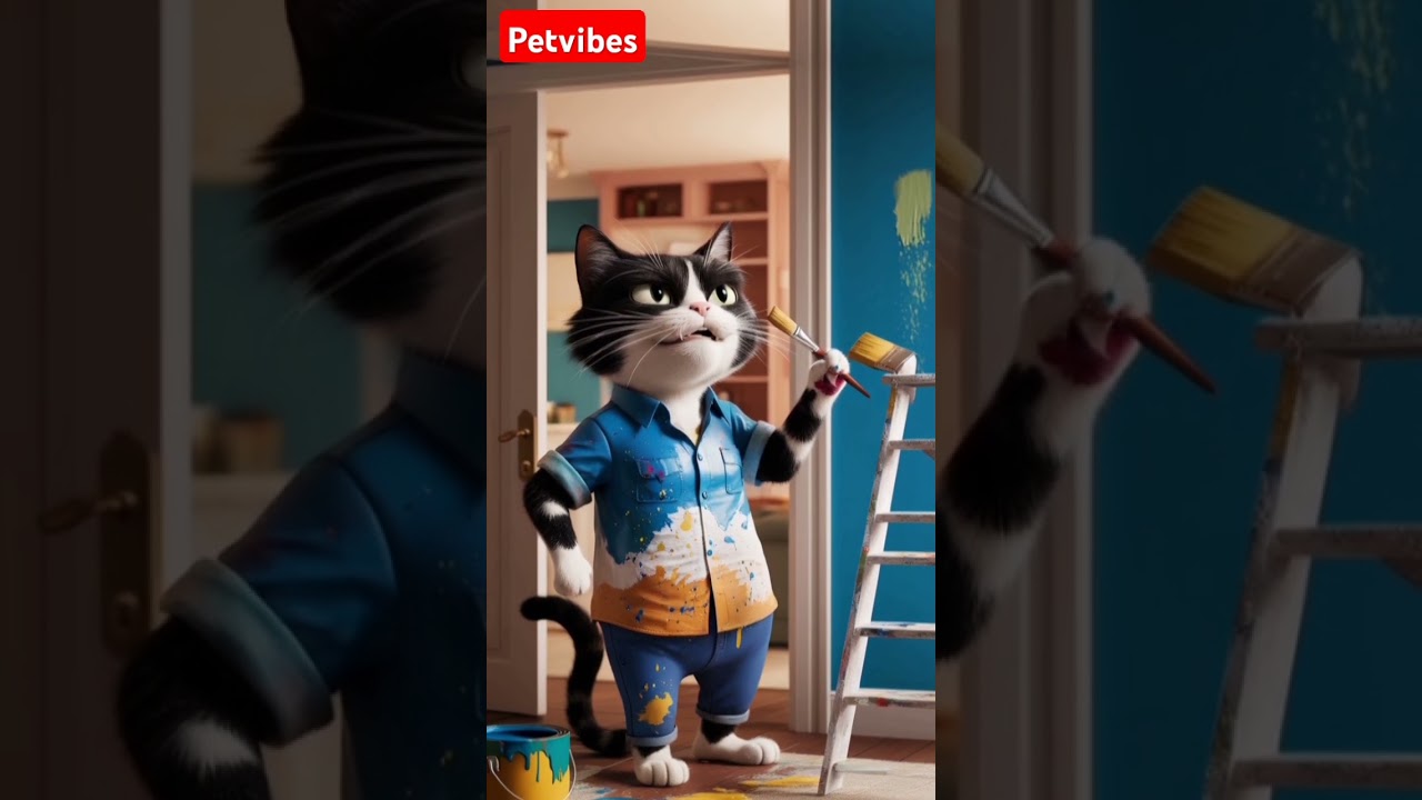 cat paint house @petvibes 