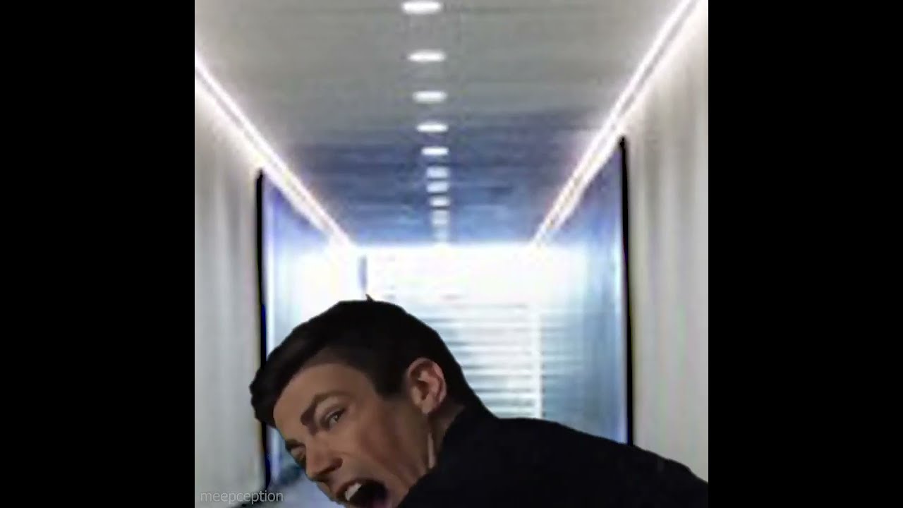 bear chasing Barry Allen down hall