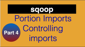 Portion Imports Controlling imports in sqoop from RDBMS to HDFS