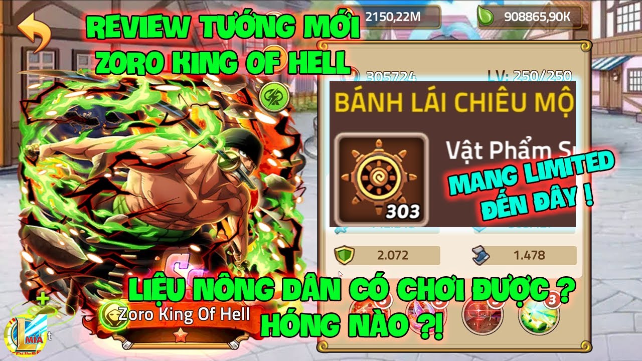 Huyền Thoại Hải Tặc - Review Tướng Mới ZORO KING OF HELL, Liệu Nông Dân Có Chơi Được ? Hóng Nào ?!