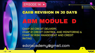 #14 CAIIB ABM Revision Module D/  Chapters  30, 31 and 32