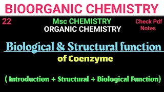 Biological & Structural Function of Coenzyme #mscchemistrynotes #bioorganic @itschemistrytime