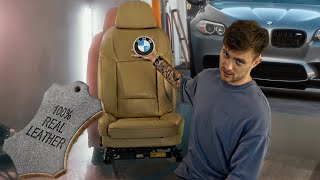 Перетяжка сидений в кожу на примере салона  BMW 5-series  f10