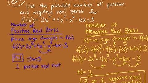 3.3 Real Zeros of Polynomials Pt IV Descartes’ Rule of Signs