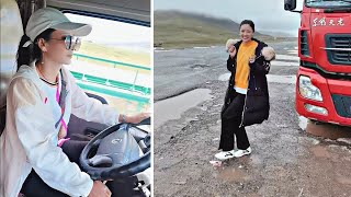 Transporting Large Trucks, Female Truck Driver Wei