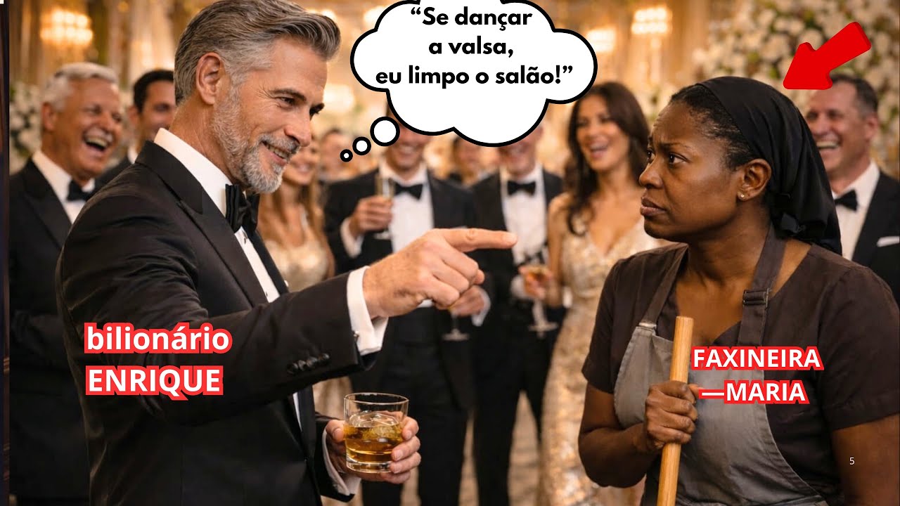 SE DANÇAR A VALSA,EU LIMPO O SALÃO! ZOMBOU O BILIONÁRIO...mas a FAXINEIRA HUMILHADA BRILHOU NO SALÃO