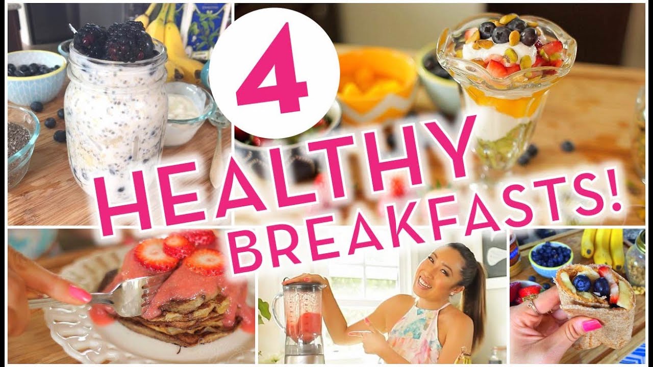 4 Super Easy Healthy Breakfast Ideas! Banana Pancakes, Overnight Oats ...