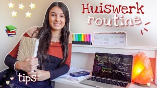 MIJN HUISWERK ROUTINE 2021! samen huiswerk maken & leren // huiswerk tips!