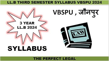 LLB Third Semester syllabus VBSPU (3rd Semester)