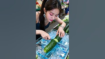 ASMR Cucumber Slicing: Super Satisfying & Relaxing. #satisfyling #relaxing #asmr