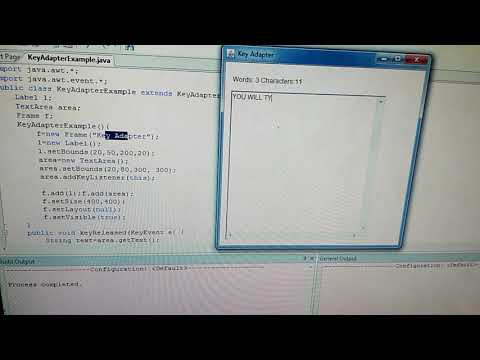 Java program  to Demonstrate keyadapter example.and counting the number of text in textara field