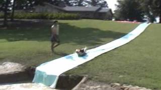 Red Neck Summer Sports and backyard water slide.wmv