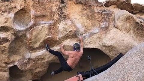 Send V2, False Hueco Traverse 2nd Time to Joshua Tree Bouldering
