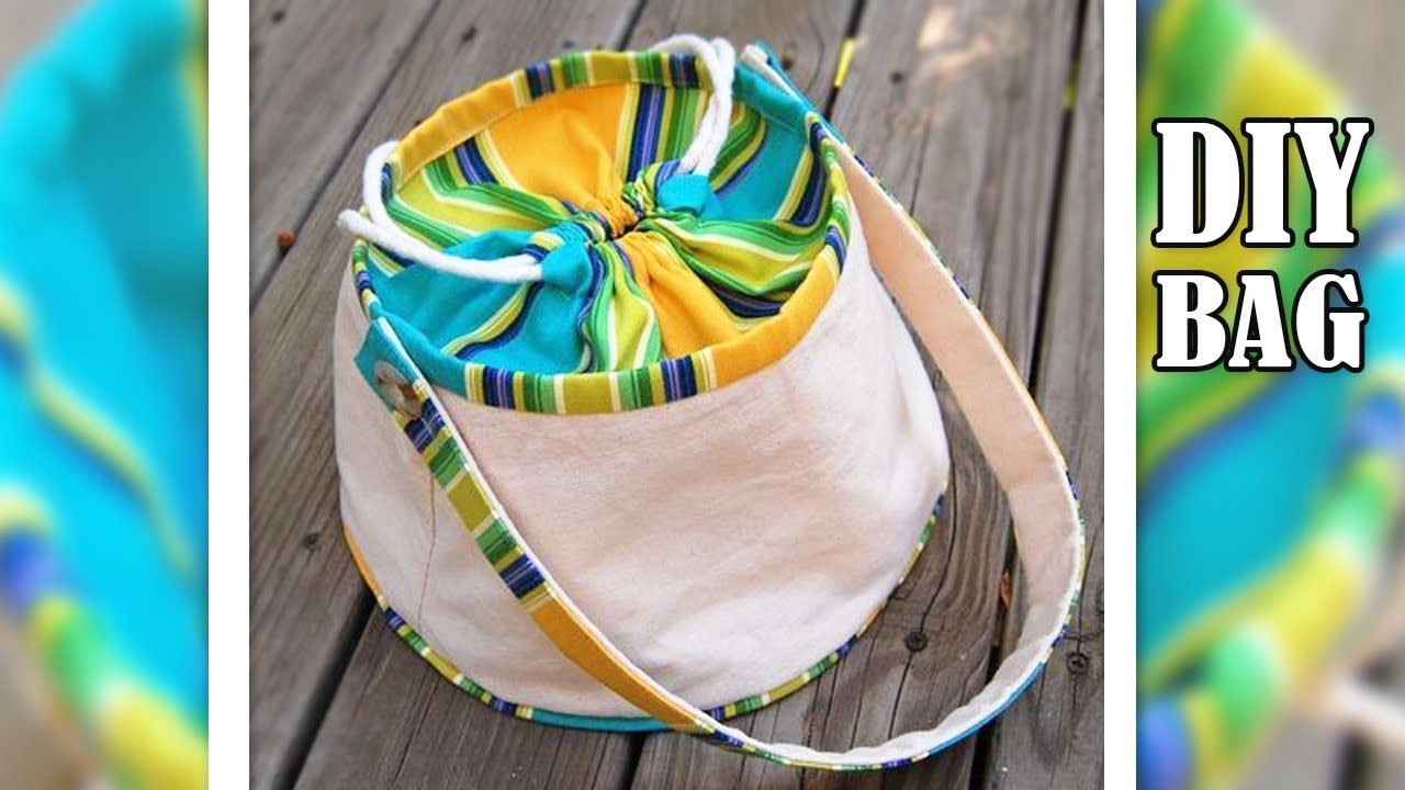 DIY ROUND ADORABLE TOTE BAG TUTORIAL // Cute Purse Bag Cut & Sew Making ...