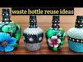Waste bottle art  craftbest out of wastedecoration ideastone work crafttamil craftunique craft