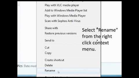Renaming A Folder in Wndows 7