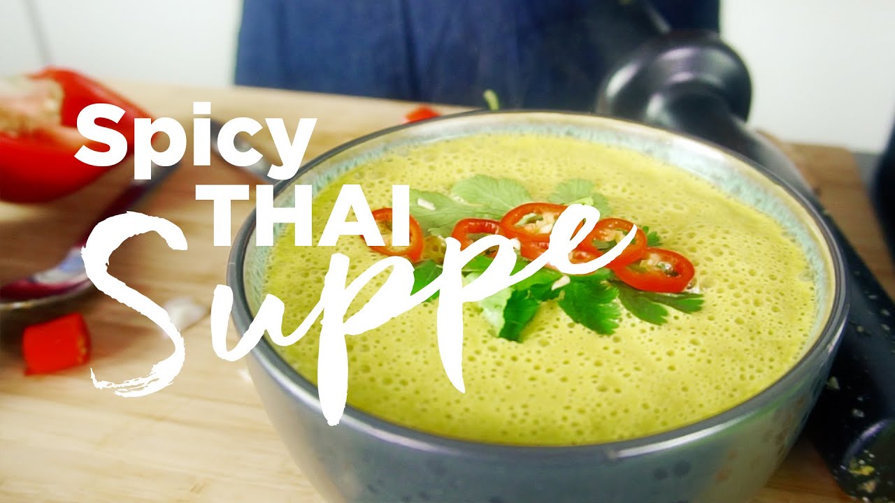 Spizy thaisuppe på a3500, Mads Bo laver en vegansk thaisuppe opskrift på sin vitamix - YouTube