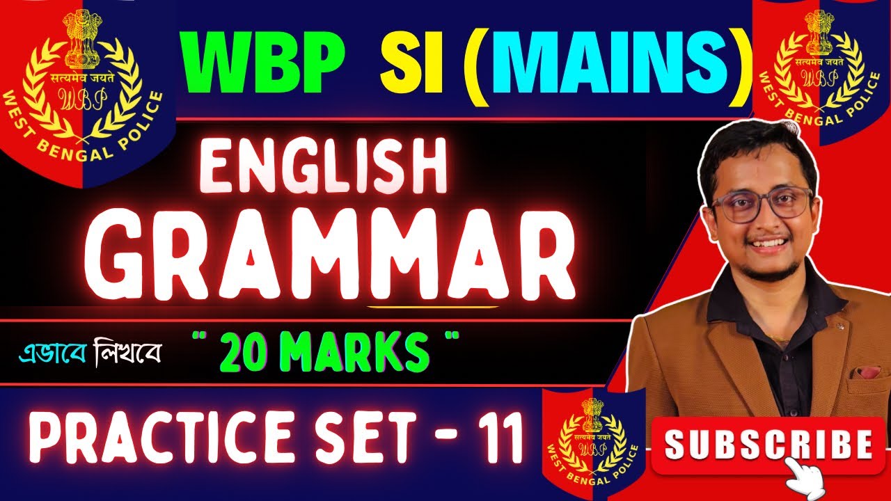 WBP SI (Mains) Preparation🔥| ENGLISH Practice SET- 11💥|