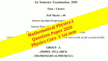 Mathematical Physics-I Question Paper 2020 CBCS Odisha Physics Hons Core-1 #majhibira