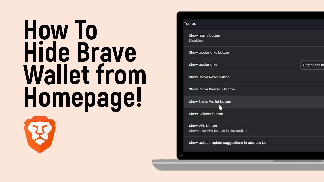 How to Hide Brave Wallet from Browser Homepage [easy] - YouTube