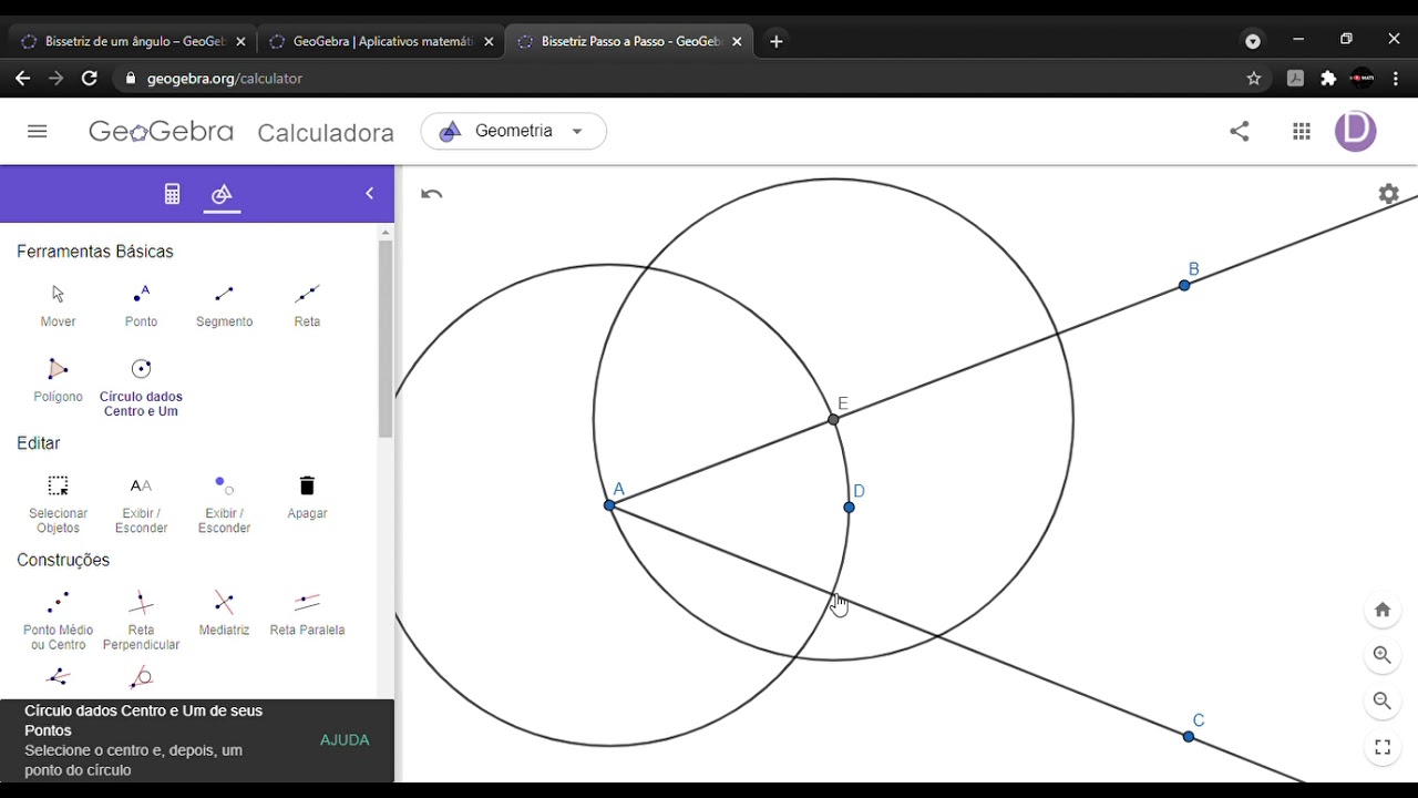 Bissetriz Passo a Passo   GeoGebra
