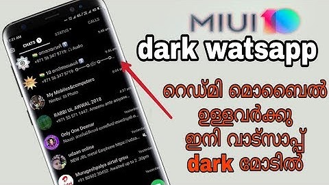 Whatsapp Dark mode In Any Redmi Mobile | NO ROOT In 2018 [malayalam]