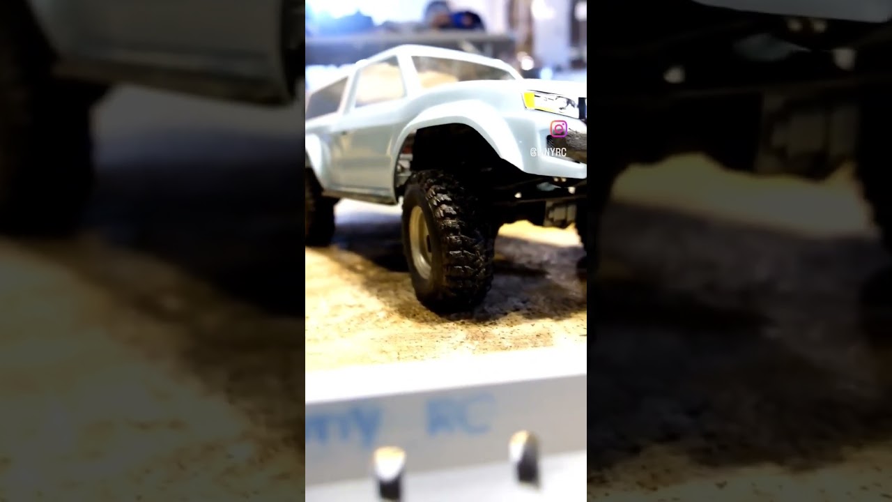 RC camper trail truck with tiny tires looking good. 
