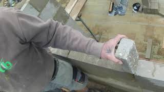 Laying blocks overhand and no half day Friday this week I'm having the whole day off.