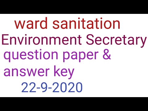 ward sanitation answer key  22-9-2020| environment secretary answer key  20-9-2020