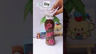 Diy flower vase 🌷 || with waste material #diy #viral #shorts #flowervase