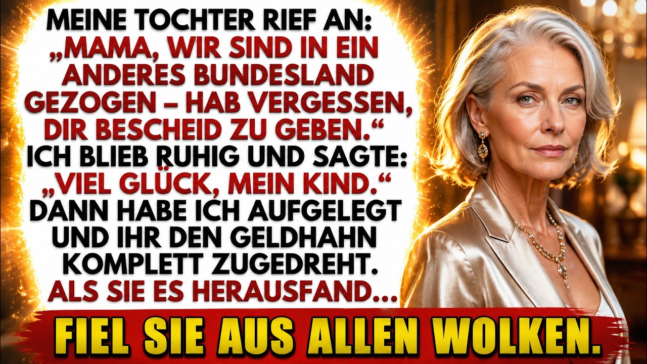Am Donnerstag rief meine Tochter an, nur um mir ganz nebenbei zu sagen, dass sie mit meinen Enkeln 800 Kilometer weit nach Bayern gezogen war – „hatte ganz vergessen, dir Bescheid zu geben“. Ich...