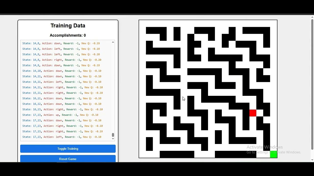 Dad's AI Self learning maze game solver - YouTube