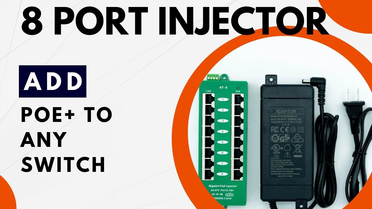 Add 8-Ports of PoE+ to Any Switch or Router with 56V 120W Power Supply ...