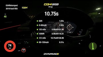 B9 Audi RS5 Full Weight Stock Turbo Record | 10.75 @ 126.96mph | 034Motorsport Dynamic+ Stage 1+ E85