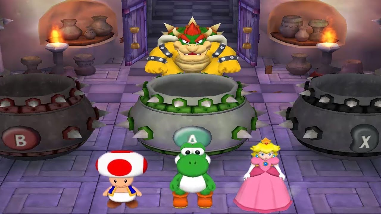Mario Party 5 - All Lucky Minigames - Toad Yoshi Peach Luigi Battle Mini Games