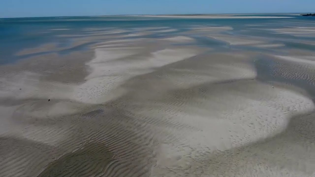 Low Tide Flats Aerial at Chatham, Cape Cod Stock Footge 54B