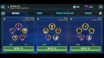 SWGOH Arena Trials: Rey (Jedi Training) vs Veers + Vader