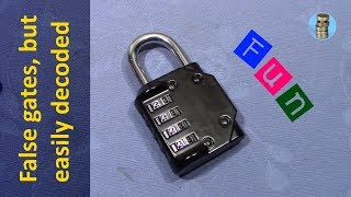 (picking 640) Combination lock with false gates decoded  nice starter lock