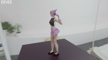 Marvelous Designer custom clothing rig on FFXIV model in Blender animation test