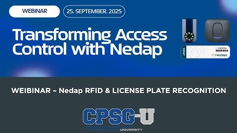 NEDAP RFID & License Plate Recognition Webinar, September 2025
