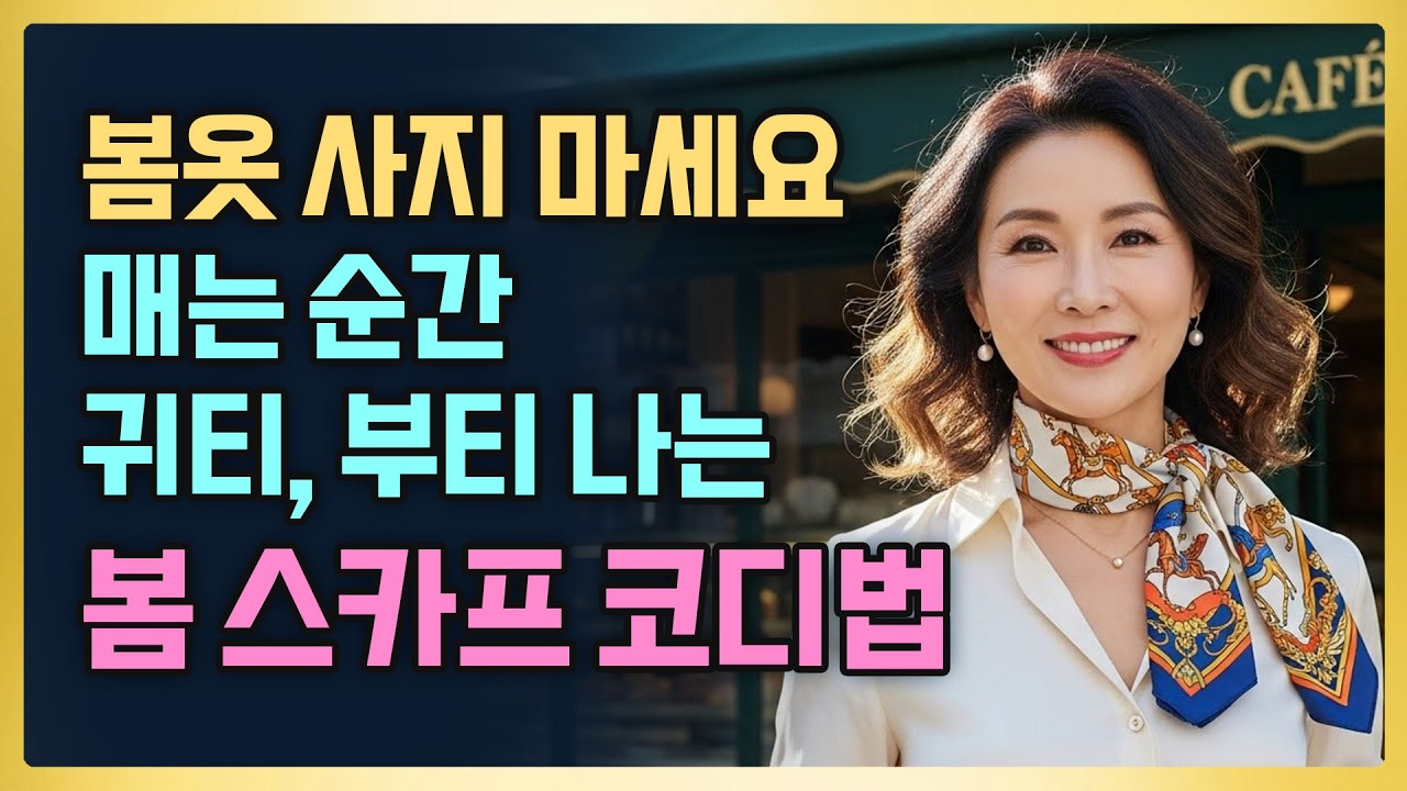 집에 있는 스카프, 제발 그냥 두르지 마세요! 🙅‍♀️ 5060 귀티 나고 10년 젊어 보이는 스카프 연출법 3가지  I 시니어패션 I 중장년패션 I 60대패션 I 70대패션