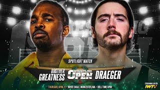 Live: Draeger Vs Brother Greatness | Wrestling Open 4/11/24 Spotlight Match