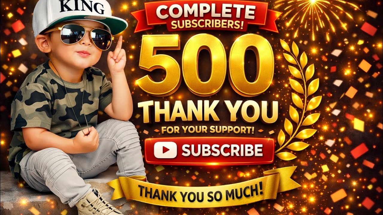 1️⃣ 500 Subscribers Complete 🎉 Thank You For Your Love & Support ❤️