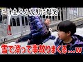 慣れない雪に遊ばれて転倒しまくる三兄弟 ハプニングだらけの草津温泉旅行