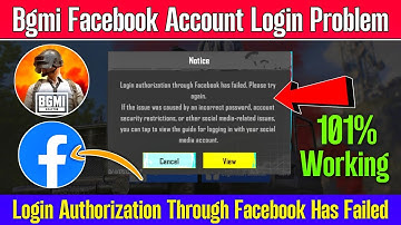 Bgmi login authorization through Facebook has failed please try again | bgmi Facebook login problem