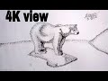 Polar Bear Drawing With(pen dots)