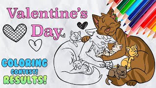 Warrior Cats Couples and Kittens Valentine's Day Coloring Sheet Contest RESULTS!