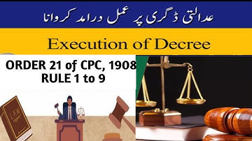 ORDER 21 of CPC, 1908 I EXECUTION OF DECREES & ORDERS I RULE 1 to 9